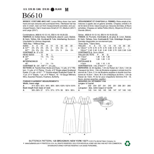 Butterick Schnittmuster - History - B6610 - historisches Kleid und Hut – Bild 10