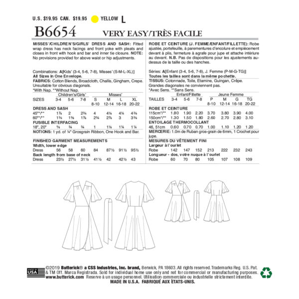 Butterick Schnittmuster - B6654 - Damen und Kinderkleid im Partnerlook – Bild 8