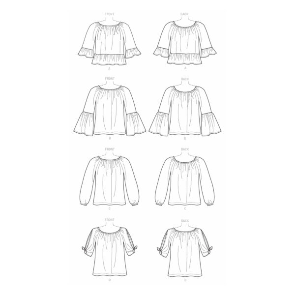 Butterick Schnittmuster - B6455 -  Bluse mit Carmenausschnitt – Bild 8