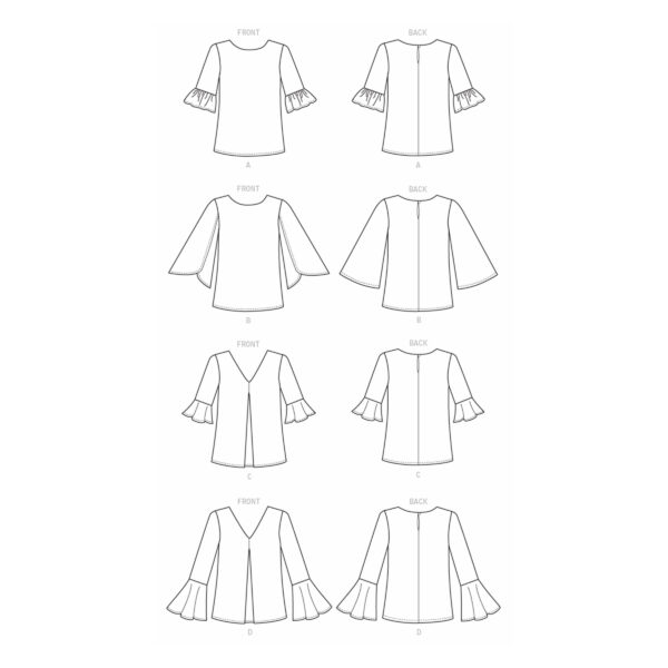 Butterick Schnittmuster - B6456 - Shirt mit Volant am Ärmel – Bild 8