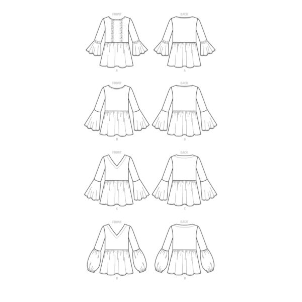 Butterick Schnittmuster - B6486 - Shirt, Bluse mit angesetztem Volant – Bild 8