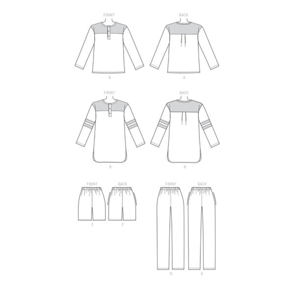 Butterick Schnittmuster - B6531 - Nachtwäsche für die ganze Familie – Bild 9