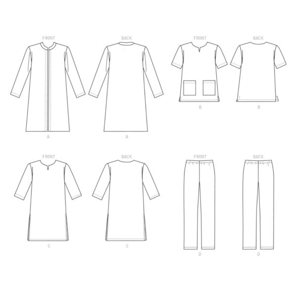 Butterick Schnittmuster - B6534 - Hausanzug, Hausmantel, Unisex – Bild 8