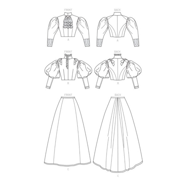 Butterick Schnittmuster - History - B6537 - Kombination aus Rock und Bluse – Bild 9