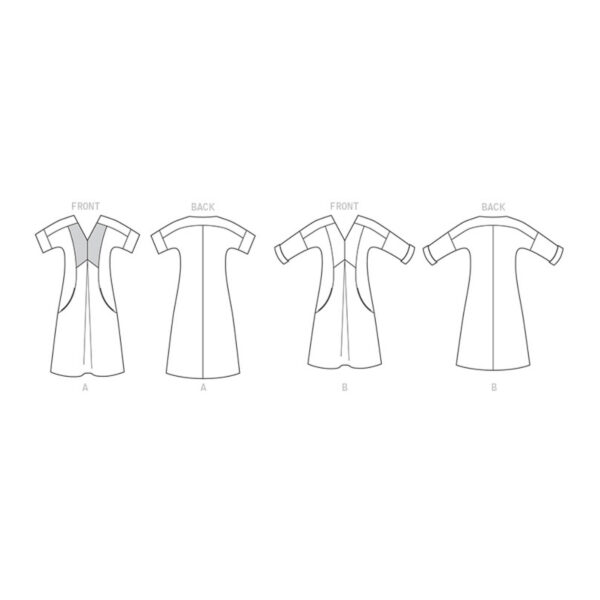 Butterick Schnittmuster - lisette - B6567 - schlichtes, einfaches Kleid mit angeschnittenem Arm – Bild 7