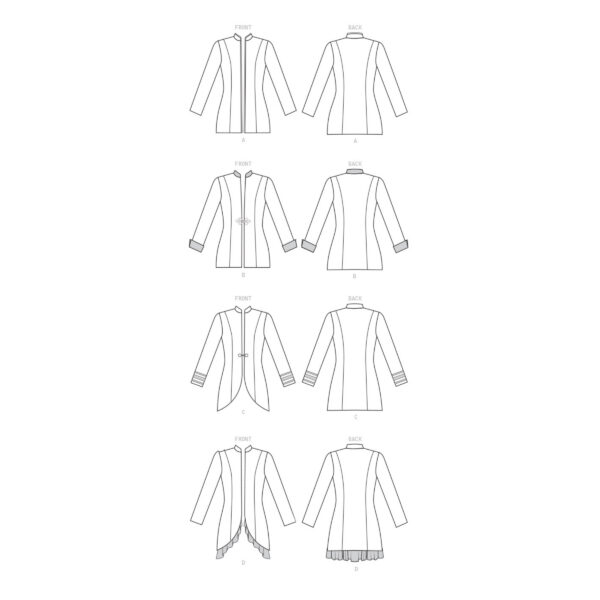Butterick Schnittmuster - B6602 - Damenjacke mit Reißverschluss – Bild 11