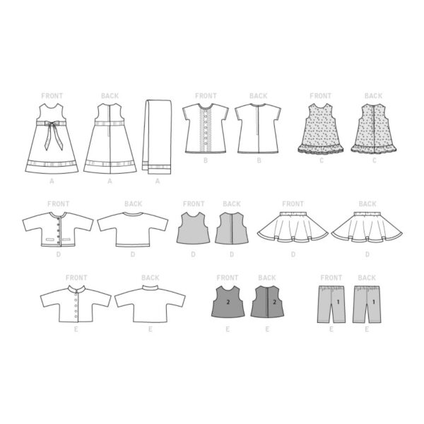 Butterick Schnittmuster - B6645 - Puppenkleider, Retromodelle, 46 cm – Bild 11