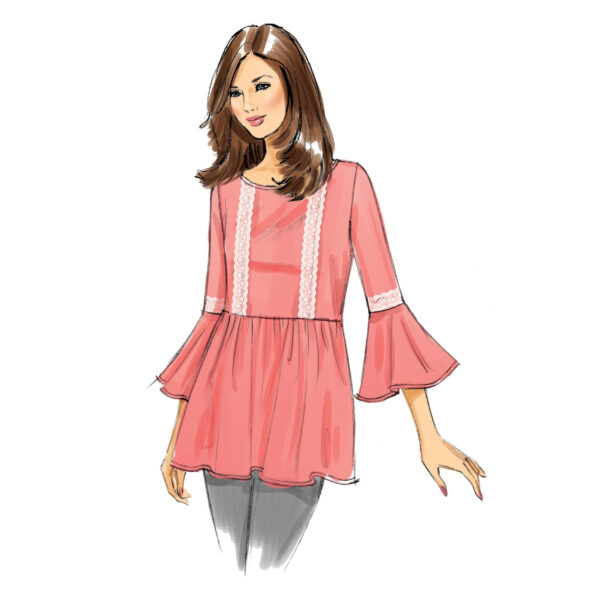 Butterick Schnittmuster - B6486 - Shirt, Bluse mit angesetztem Volant – Bild 3