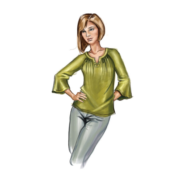 Butterick Schnittmuster - B6632 - Bluse, Damenshirt mit kleinem Schlitz am Ausschnitt – Bild 3