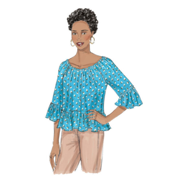 Butterick Schnittmuster - B6455 -  Bluse mit Carmenausschnitt – Bild 4