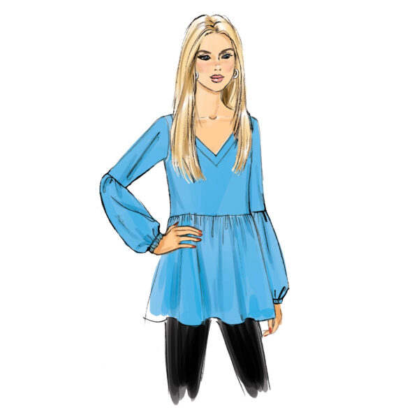 Butterick Schnittmuster - B6486 - Shirt, Bluse mit angesetztem Volant – Bild 4