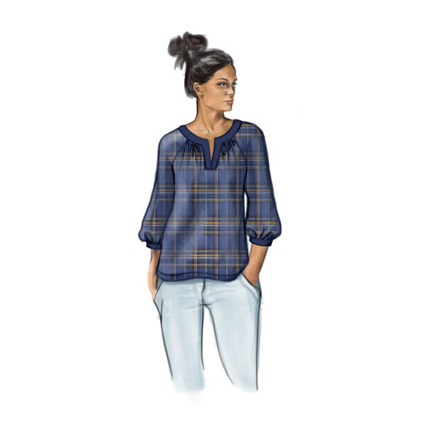 Butterick Schnittmuster - B6632 - Bluse, Damenshirt mit kleinem Schlitz am Ausschnitt – Bild 4