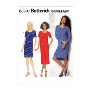 Butterick Schnittmuster - easy - B6207 -  Shirtkleid mit abgerundetem Saum