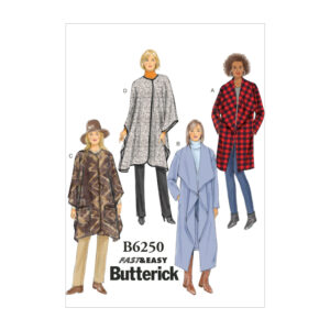 Butterick Schnittmuster - easy - B6250 -  Mantel, Cape, Jacke
