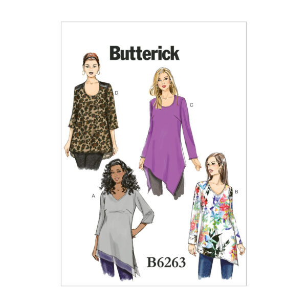 Butterick Schnittmuster - B6263 -  Shirt, Zipfelshirt, Longshirt