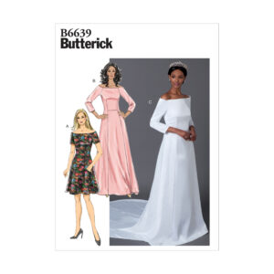 Butterick Schnittmuster - B6639 -  elegantes Kleid mit Schleppe