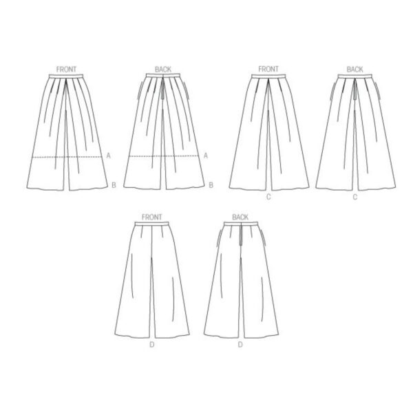 Butterick Schnittmuster - easy - B6178 - Hosenrock verschiedene Längen – Bild 8