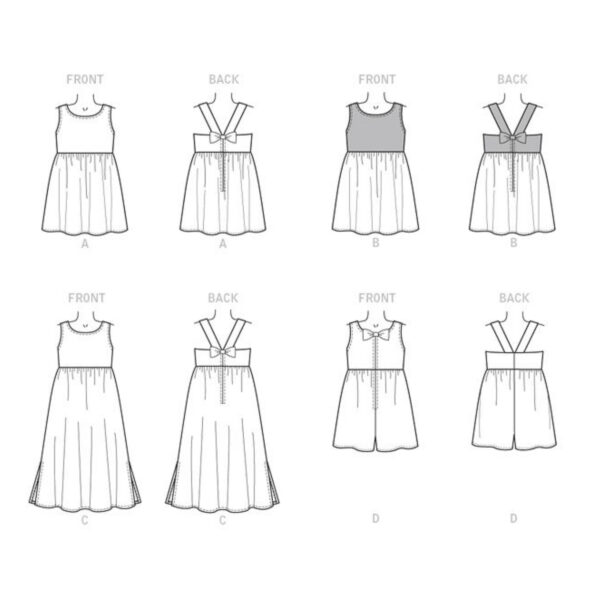 Butterick Schnittmuster - B6202 - schlichtes Sommerkleid oder kurzer Overall für Kinder – Bild 9