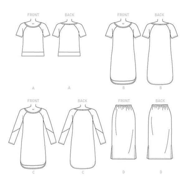 Butterick Schnittmuster - easy - B6207 -  Shirtkleid mit abgerundetem Saum – Bild 9