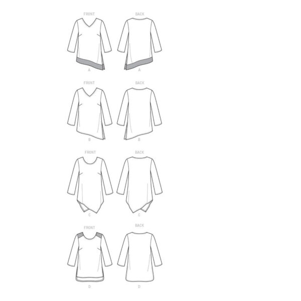 Butterick Schnittmuster - B6263 -  Shirt, Zipfelshirt, Longshirt – Bild 7