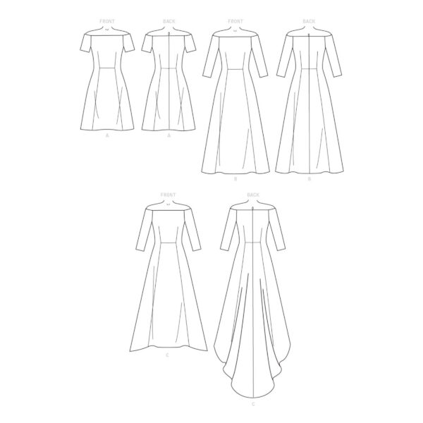 Butterick Schnittmuster - B6639 -  elegantes Kleid mit Schleppe – Bild 8