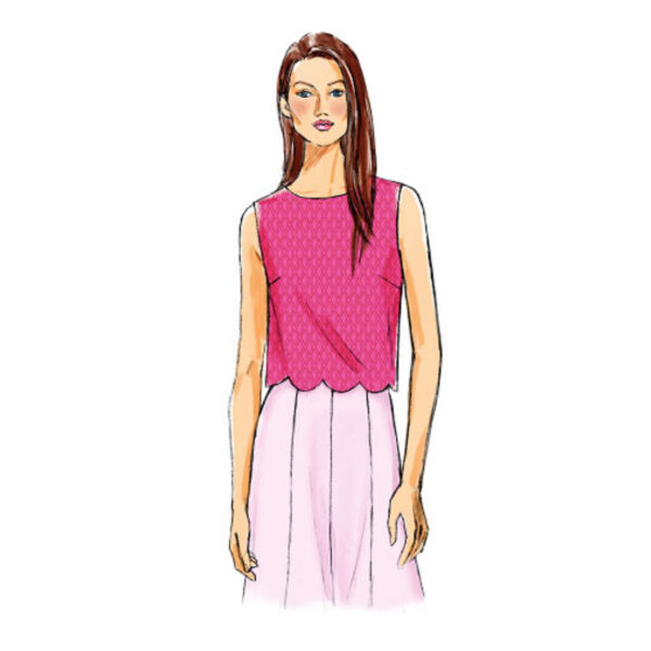 Butterick Schnittmuster - B6175 - Shirt, kurze Bluse, gebogter Saum – Bild 6