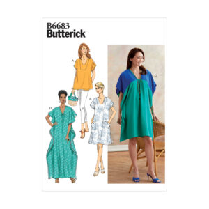 Butterick Schnittmuster - B6683 -  lässiges Hauskleid, Überwurf, Strandkleid
