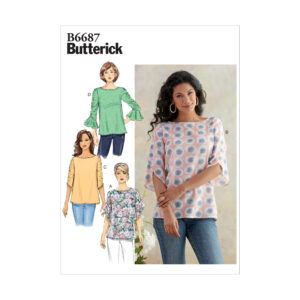 Butterick Schnittmuster - B6687 -  Bluse mit gerafftem Ärmel