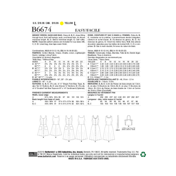 Butterick Schnittmuster - B6674 - flottes Sommerkleid – Bild 8