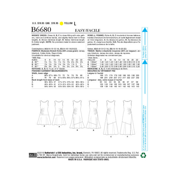 Butterick Schnittmuster - B6680 - sommerliches Trägerkleid – Bild 8