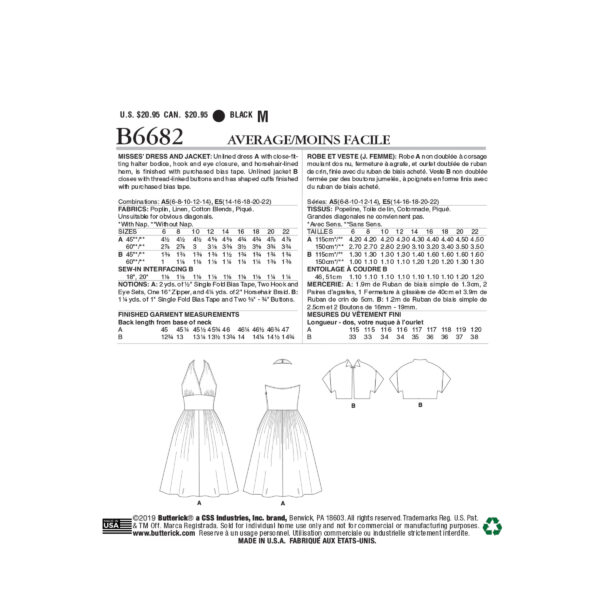 Butterick Schnittmuster - Retro - B6682 - rückenfreies Kleid aus den 50er Jahren – Bild 9