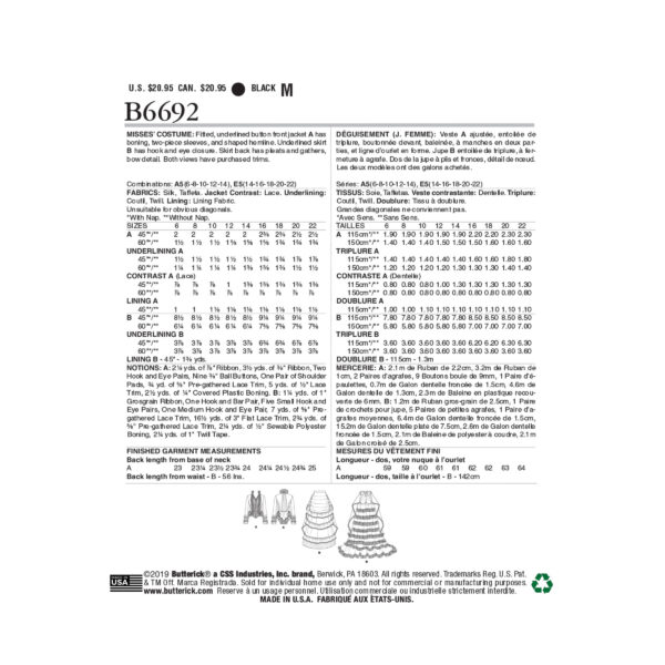 Butterick Schnittmuster - History - B6692 - historisches Kleid , Bluse und Rock – Bild 4