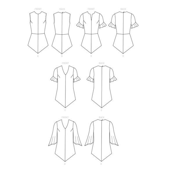 Butterick Schnittmuster - B6663 -  Bluse, Sommerbluse kurzärmelig – Bild 9