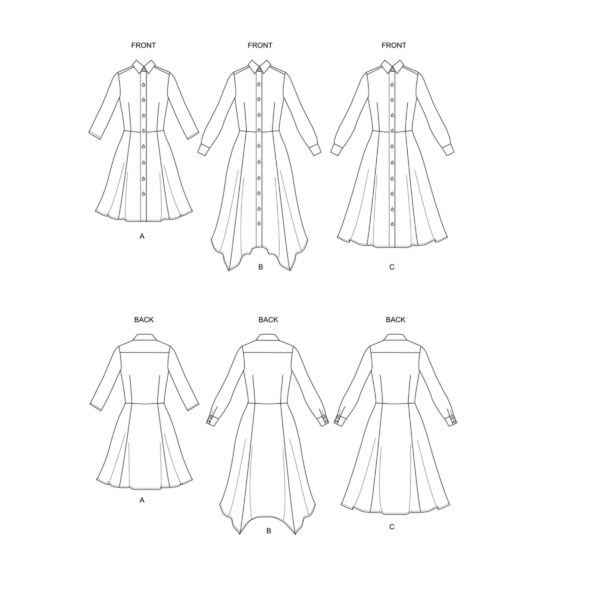 Butterick Schnittmuster - B6702 - Hemdblusenkleid – Bild 3