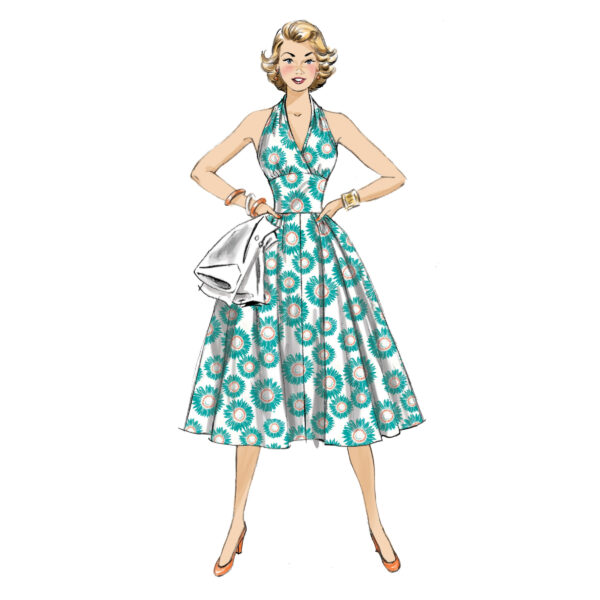 Butterick Schnittmuster - Retro - B6682 - rückenfreies Kleid aus den 50er Jahren – Bild 3