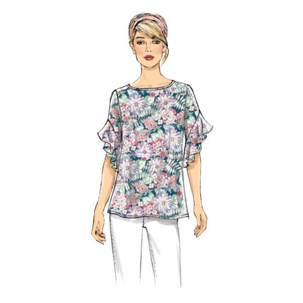 Butterick Schnittmuster - B6687 -  Bluse mit gerafftem Ärmel – Bild 3