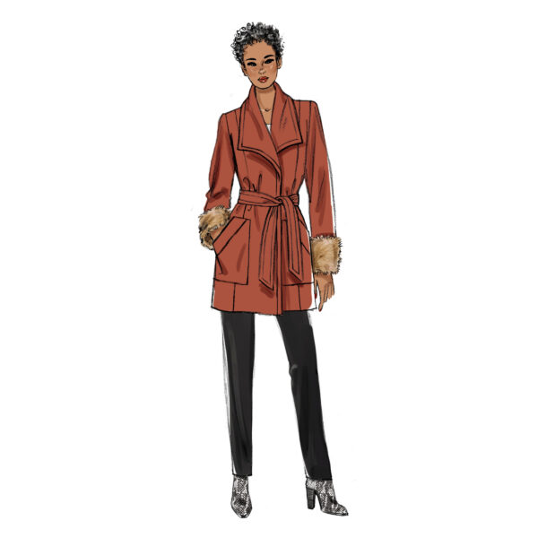 Butterick Schnittmuster - B6720 -  eleganter Mantel mit großem Kragen – Bild 4