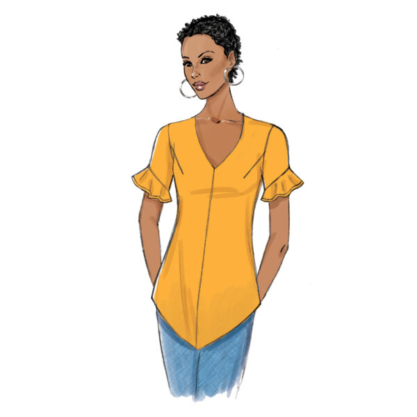 Butterick Schnittmuster - B6663 -  Bluse, Sommerbluse kurzärmelig – Bild 4