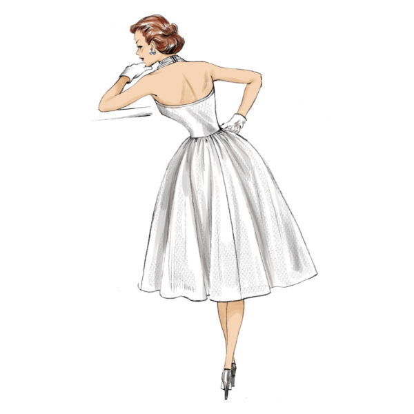 Butterick Schnittmuster - Retro - B6682 - rückenfreies Kleid aus den 50er Jahren – Bild 4
