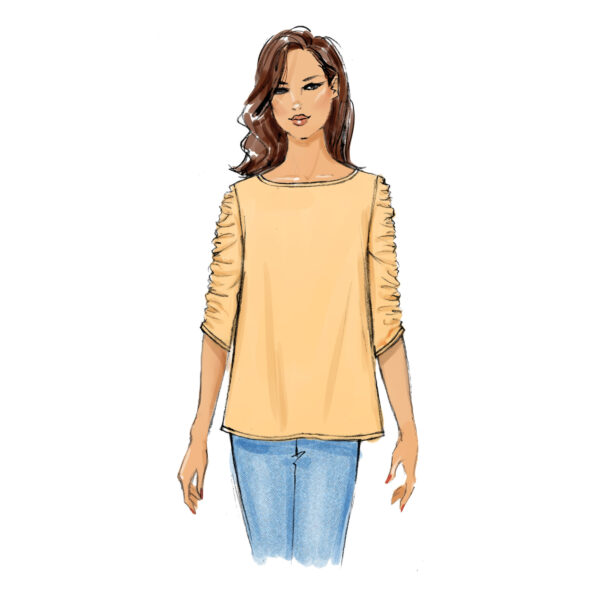 Butterick Schnittmuster - B6687 -  Bluse mit gerafftem Ärmel – Bild 4