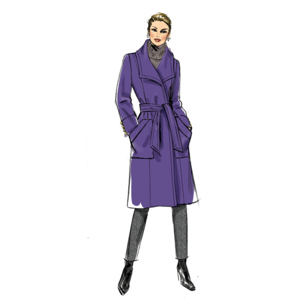 Butterick Schnittmuster - B6720 -  eleganter Mantel mit großem Kragen – Bild 3