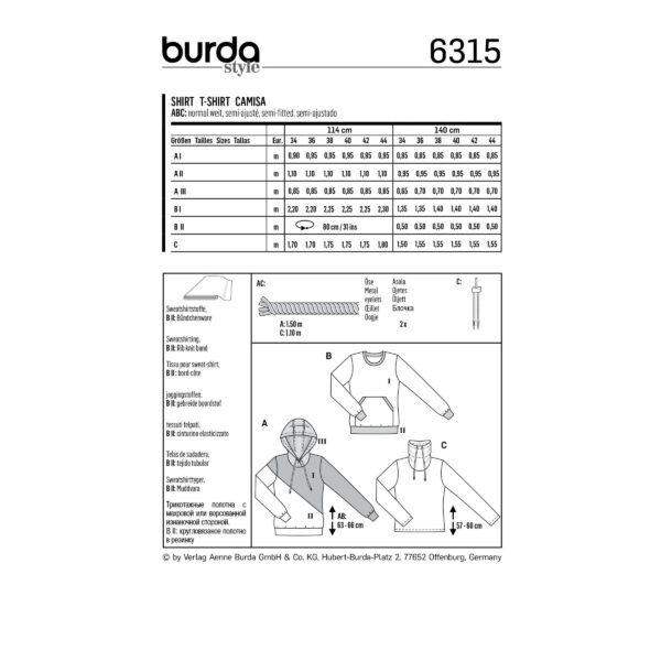 Burda Style Schnittmuster - Shirt - Pullover und Sweatshirt - Nr. 6315 – Bild 5