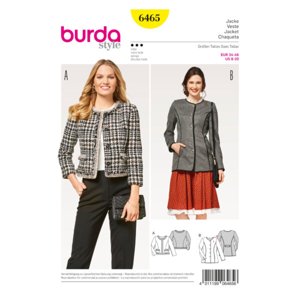 Burda Style Schnittmuster - Jacke - 6465