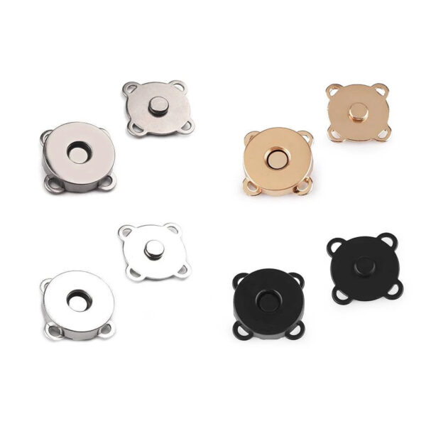 4 x Magnetknopf für Taschen - Magnetverschluss zum Annähen - 18mm - 3 Farben