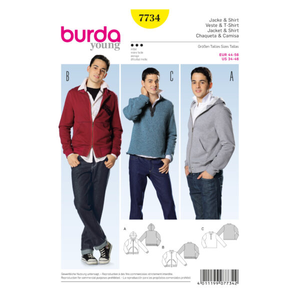 Burda Young -Schnittmuster -Jacke - Shirt - 7734