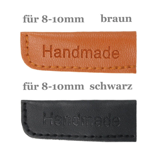 3 Paar (6 Stk.) Kordelenden - 50mm - für 8-10 mm Kordeln - Kunstleder - 2 Farben