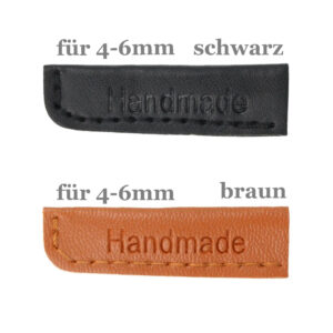 3 Paar (6 Stk.) Kordelenden - 46mm - für 4-6 mm Kordeln - Kunstleder - 2 Farben