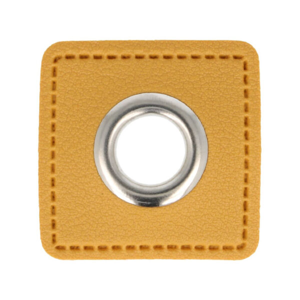 Metallösen für Kordeldurchzug-5 Paar (10 Stk.) Ösen Kunstleder Patches - ca. 27x27 mm - Ösen silber – Bild 12