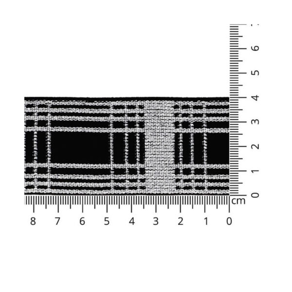 Elastikband - Elastic-Band - Lurex - Meterware - 40 mm - sw/silber - kariert - beidseitig – Bild 3
