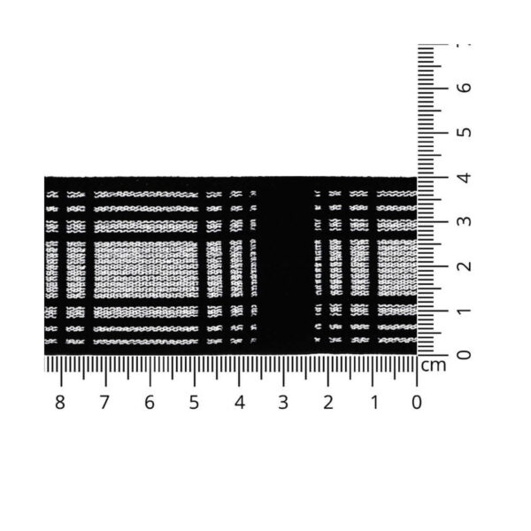 Elastikband - Elastic-Band - Lurex - Meterware - 40 mm - sw/silber - kariert - beidseitig